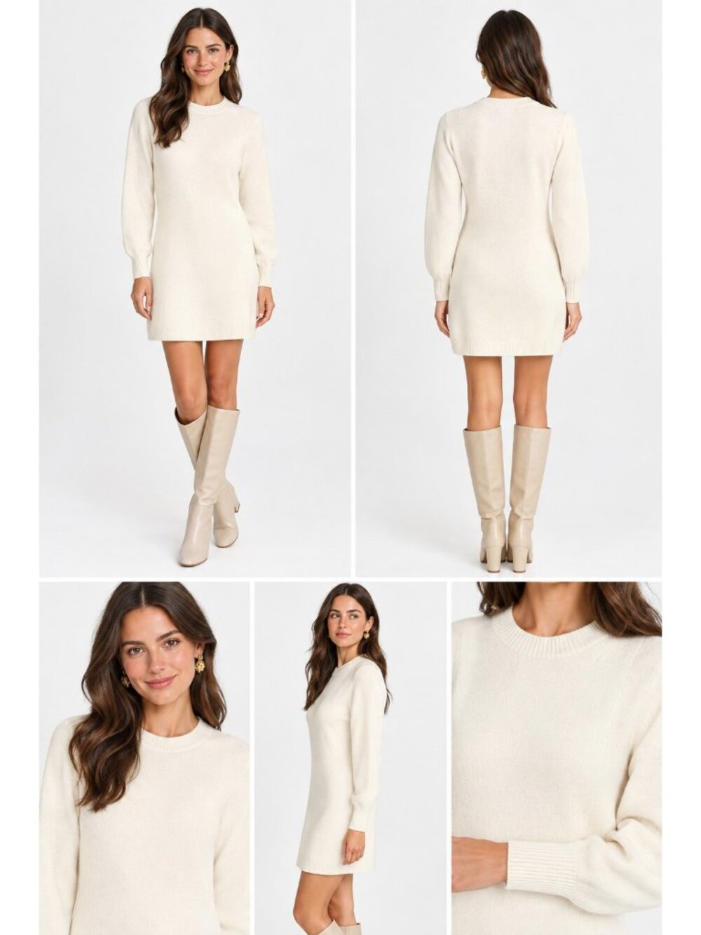Pomander Place by Tuckernuck Ivory Ainsley Sweater Dress Long Sleeve Mini size L